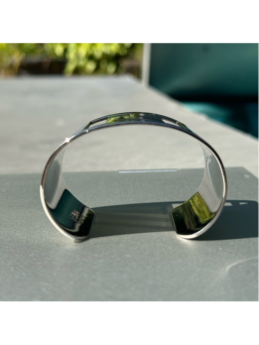 Fendi FF Cut Out Cuff Bracelet Silver Tone - Picture 10 of 13